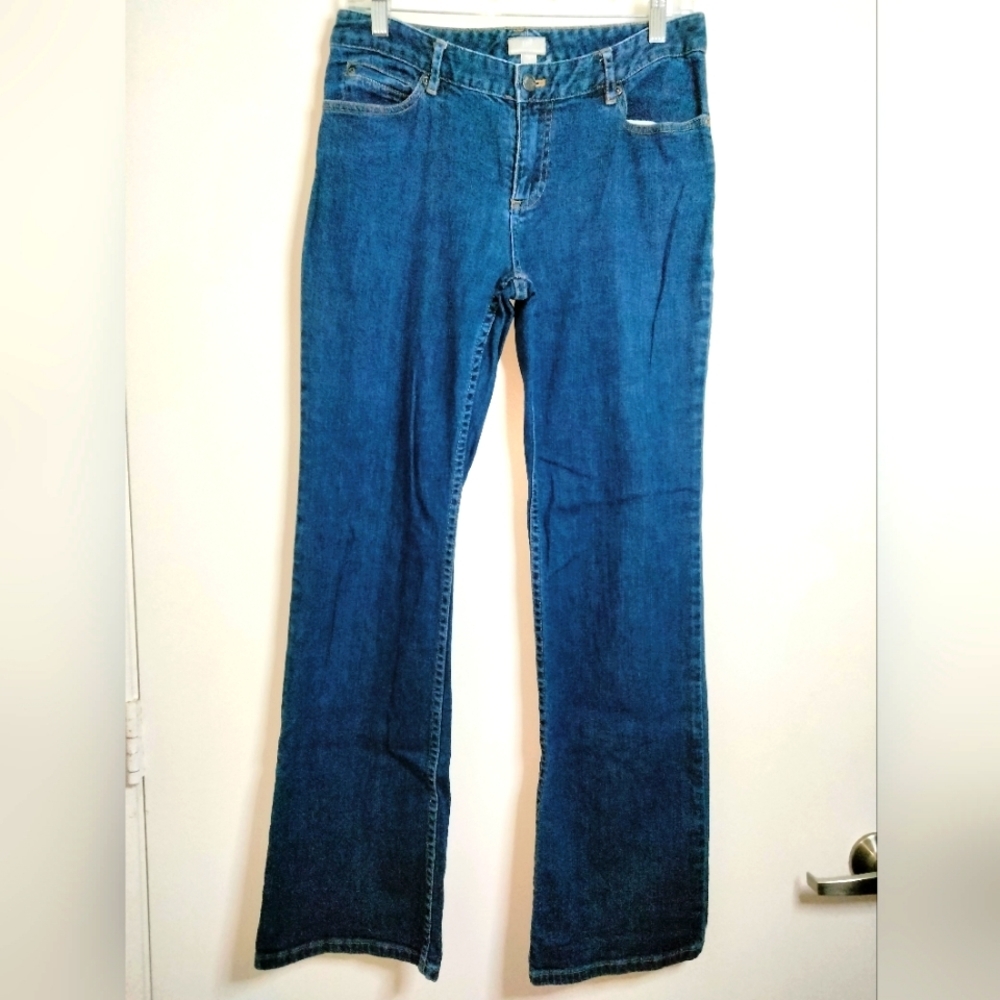 J. Jill (Size 4) Stretch Below Waist Boot Cut Denim Jeans